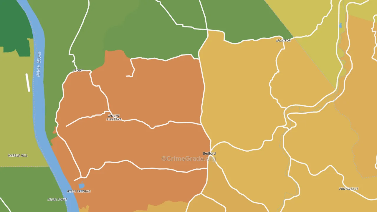 Trimble County, KY Map of Burglary Rates