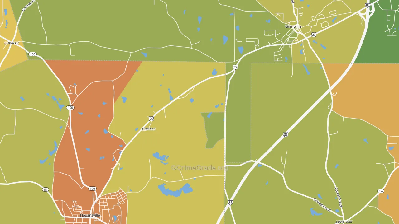 Trimble, GA Map of Burglary Rates