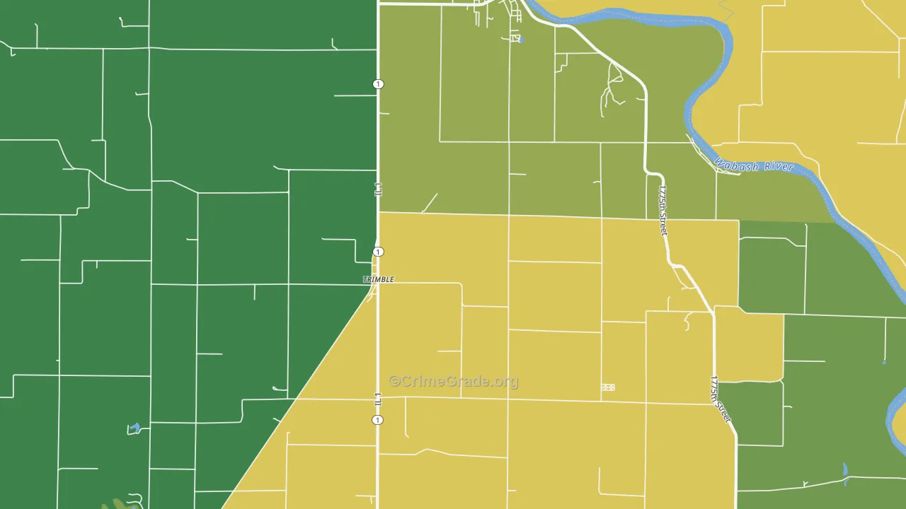 Trimble, IL Map of Burglary Rates