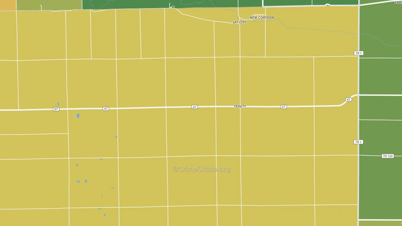 Trinity, IN Map of Burglary Rates