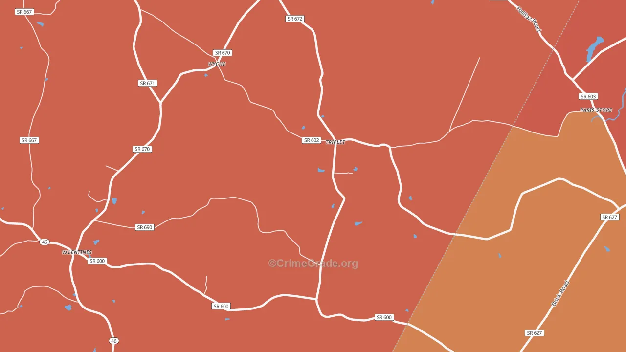 Triplet, VA Map of Burglary Rates