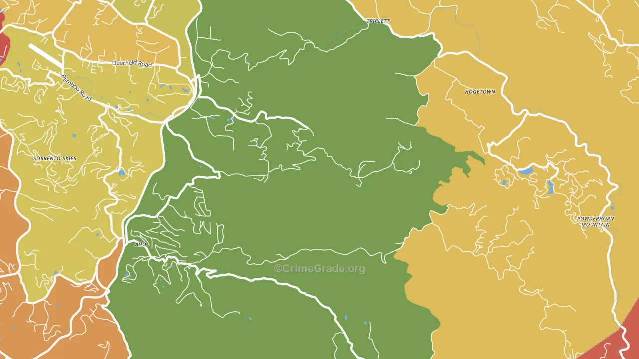 Triplett, NC Map of Burglary Rates