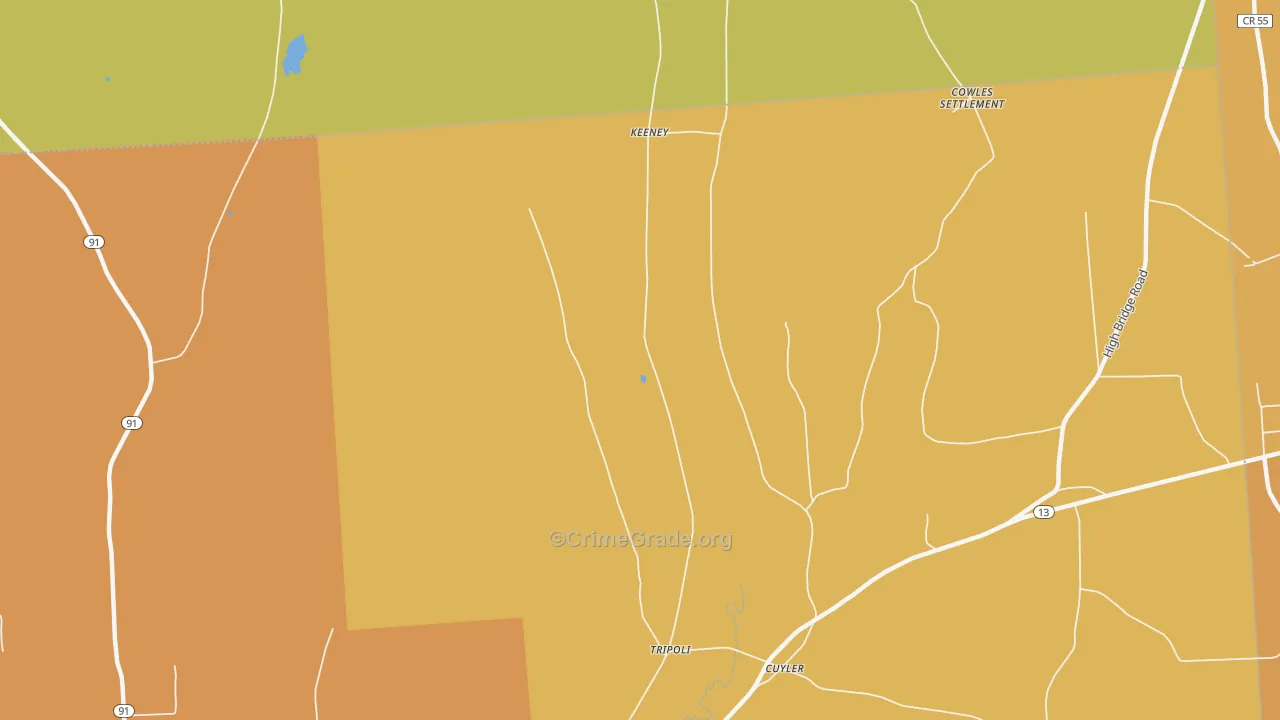 Tripoli, NY Map of Burglary Rates