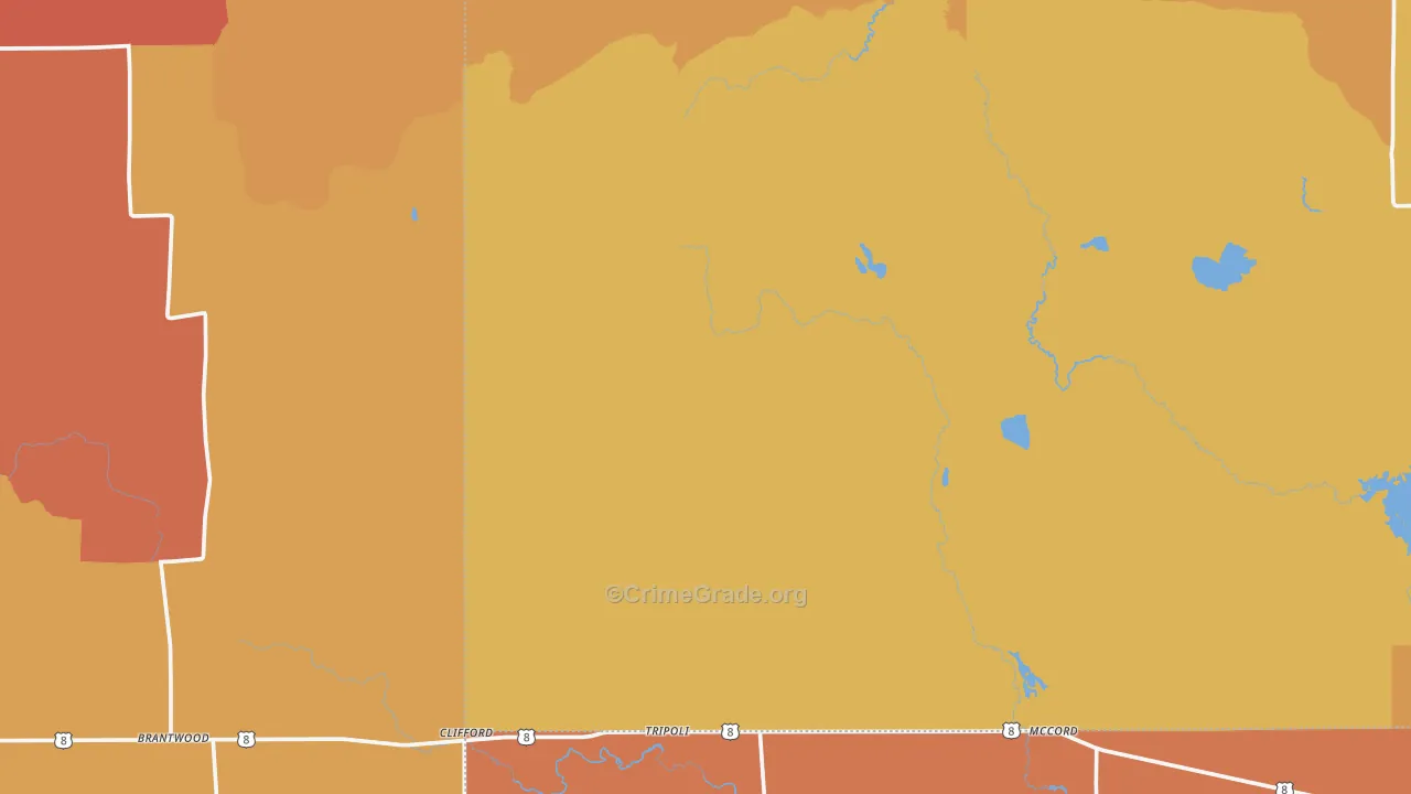 Tripoli, WI Map of Burglary Rates
