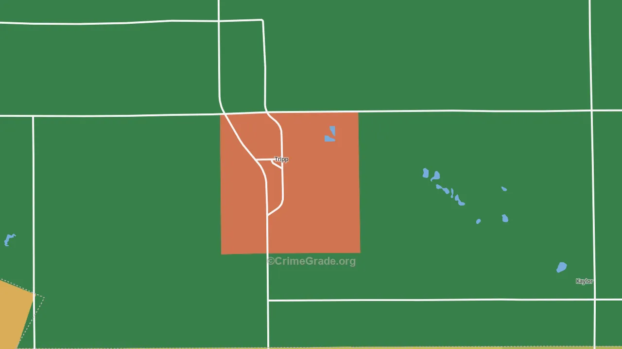 Tripp, SD Map of Burglary Rates