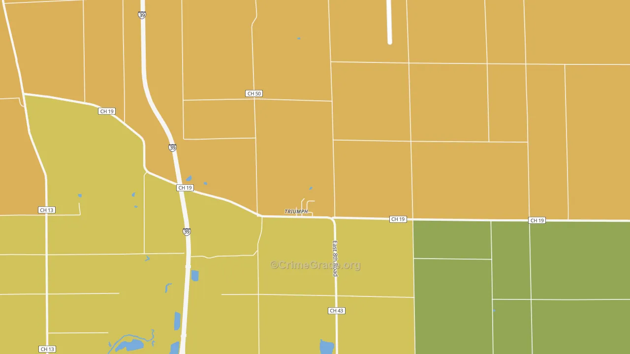 Triumph, IL Map of Burglary Rates