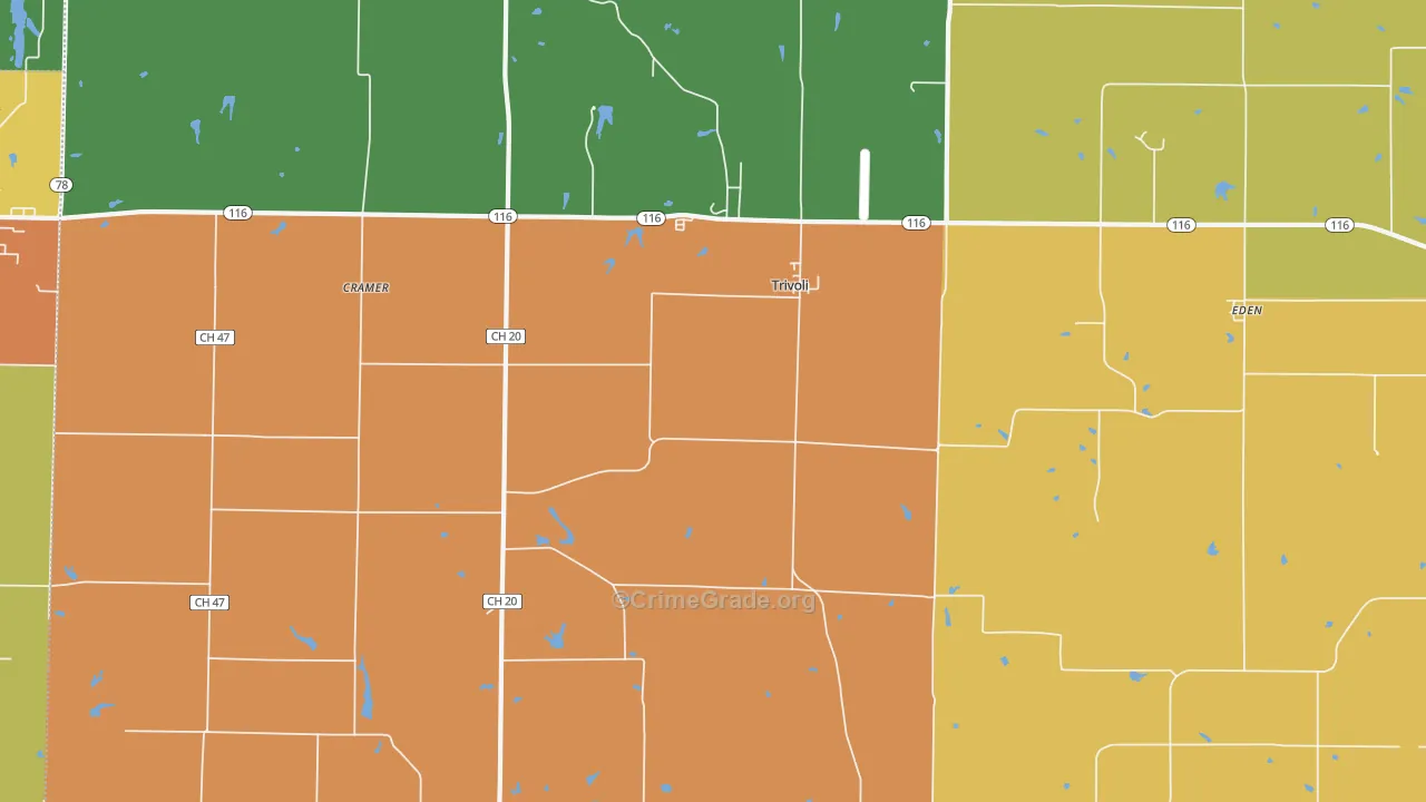 Trivoli, IL Map of Burglary Rates