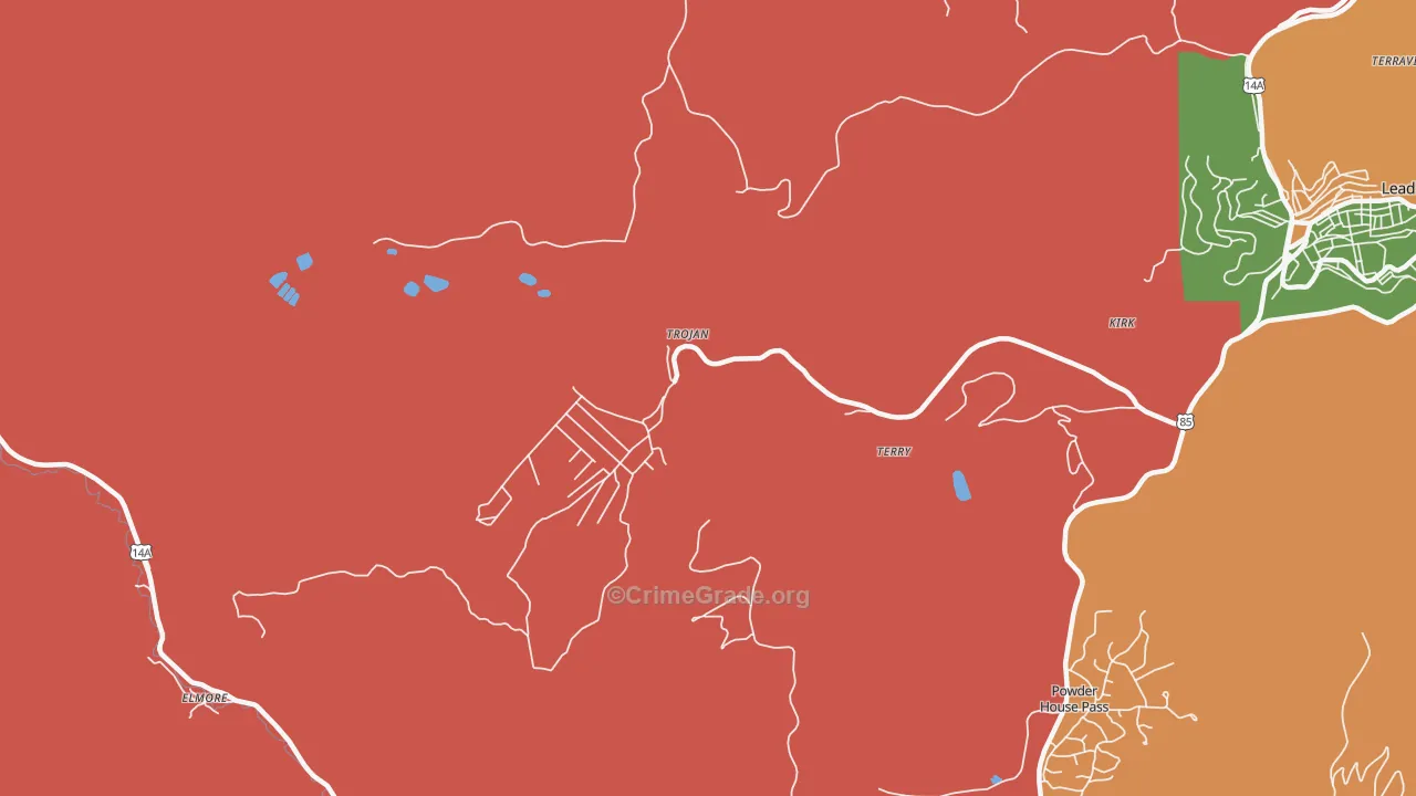 Trojan, SD Map of Burglary Rates