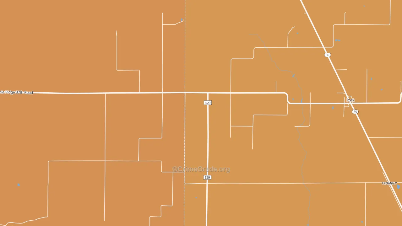 Trombly, MI Map of Burglary Rates
