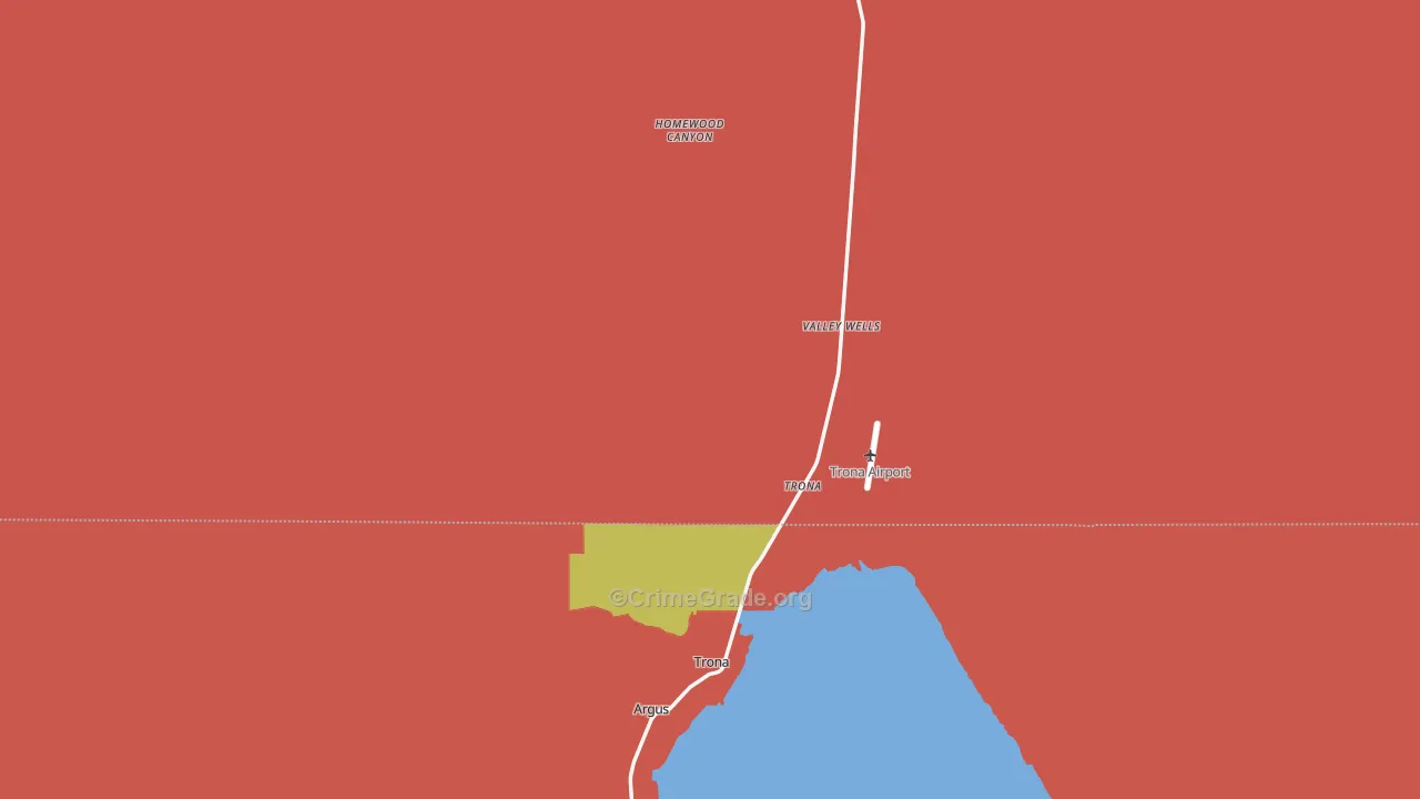 Trona, CA Map of Burglary Rates
