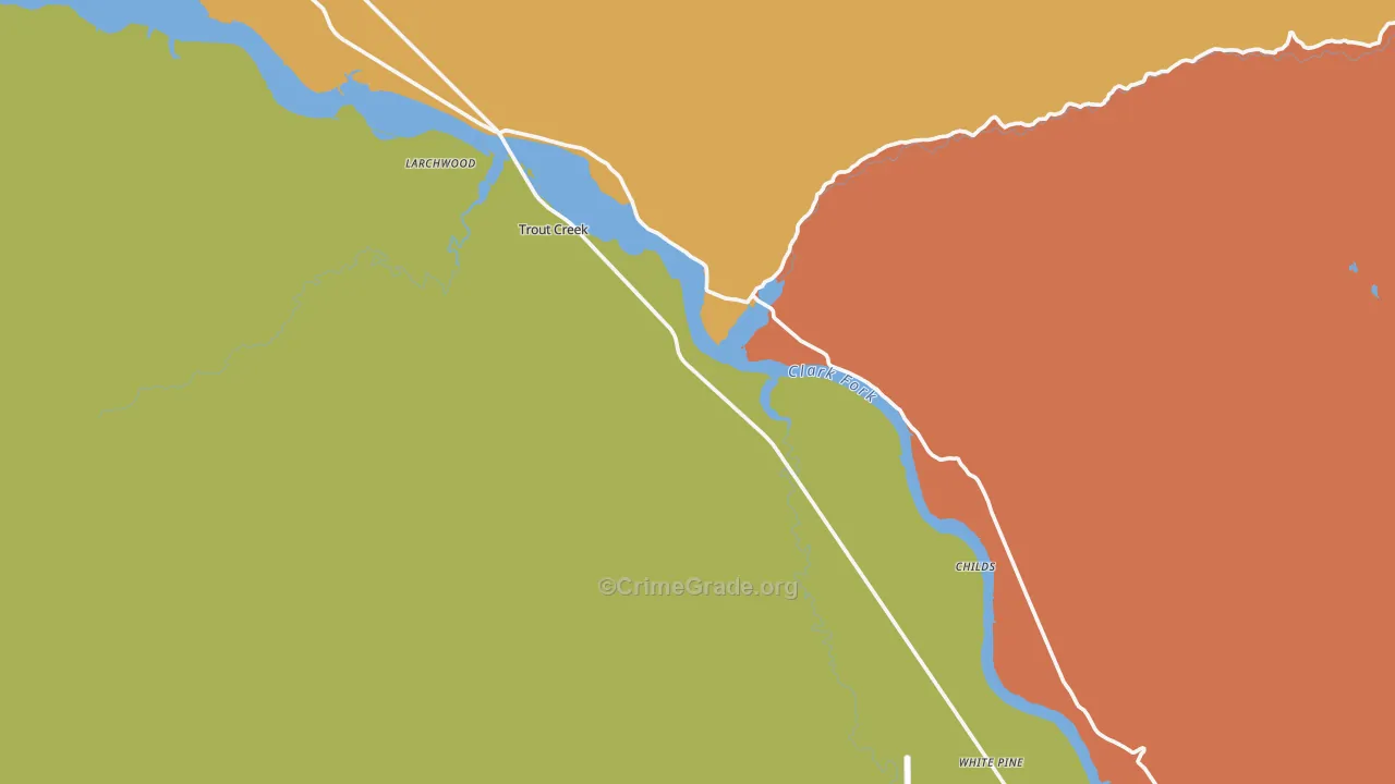 Trout Creek, MT Map of Burglary Rates