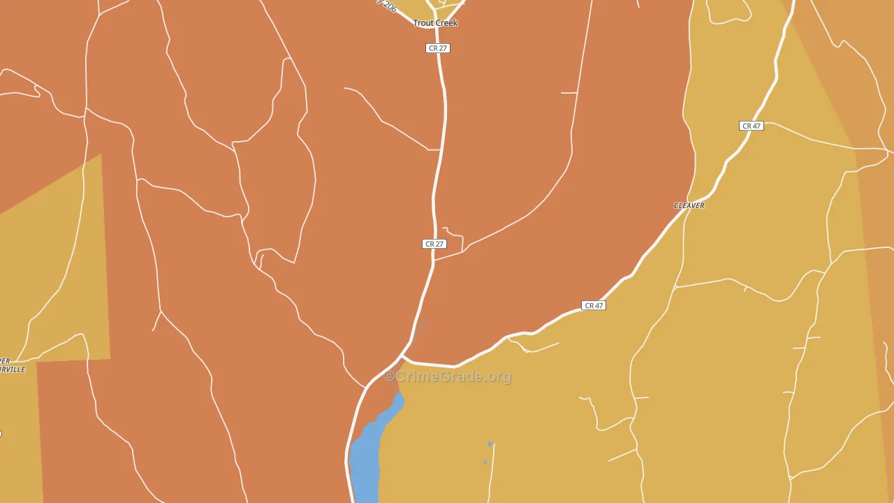 Trout Creek, NY Map of Burglary Rates
