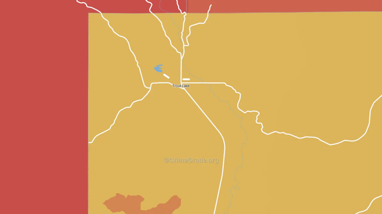 Trout Lake, WA Map of Burglary Rates