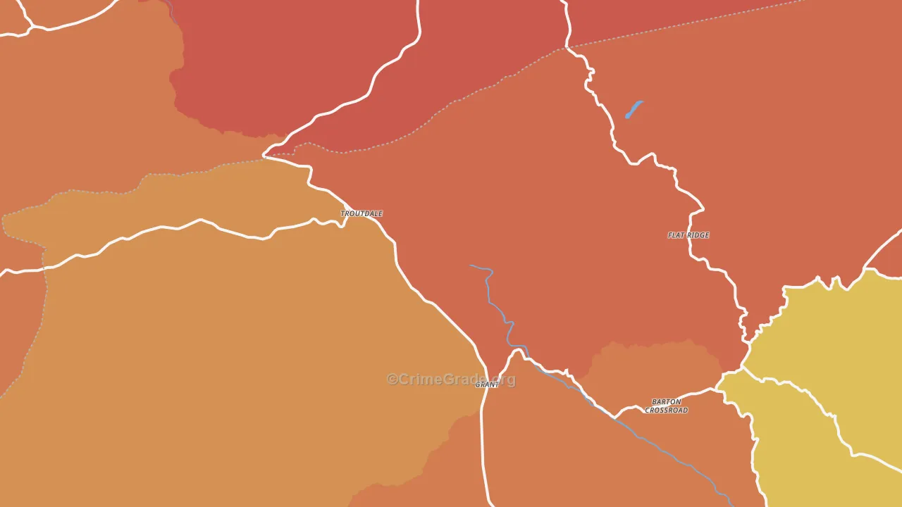 Troutdale, VA Map of Burglary Rates