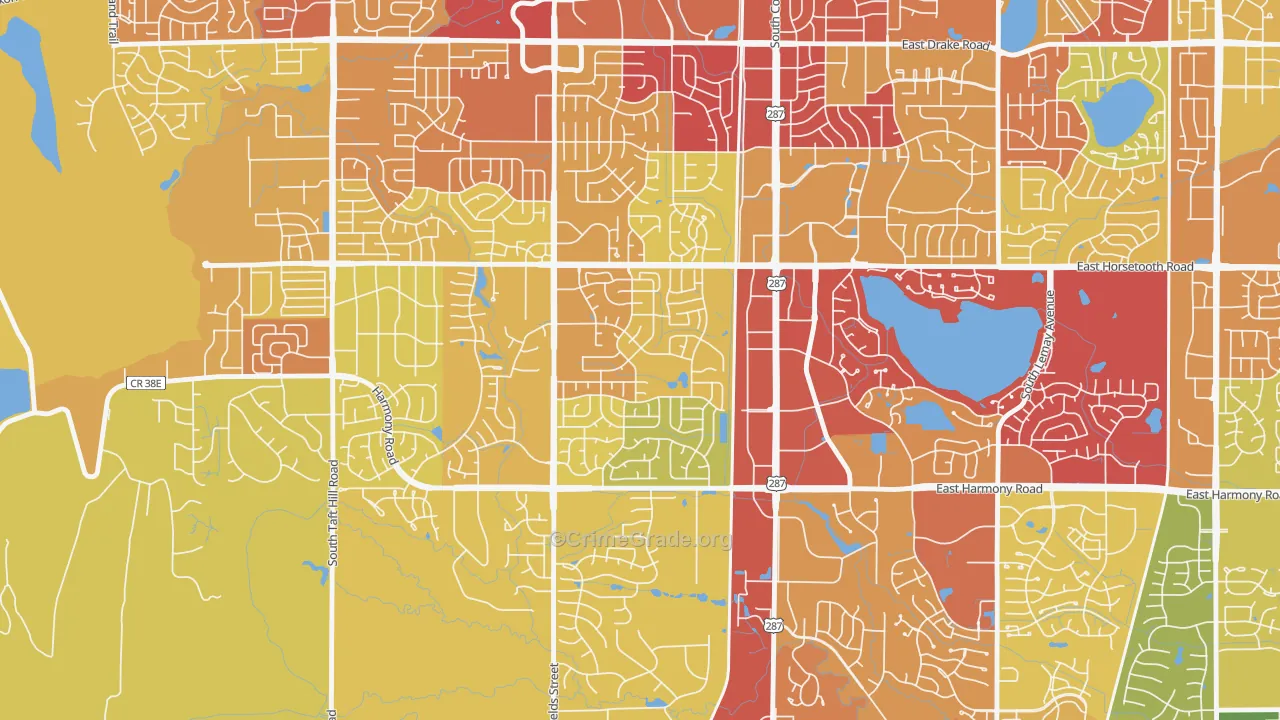 Troutman Park, Fort Collins, CO Map of Burglary Rates