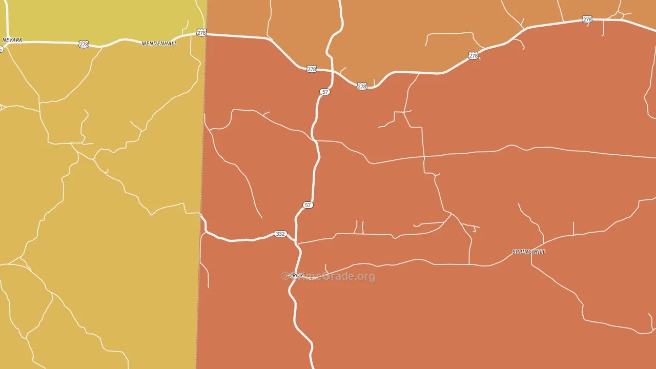 Troy, AR Map of Burglary Rates
