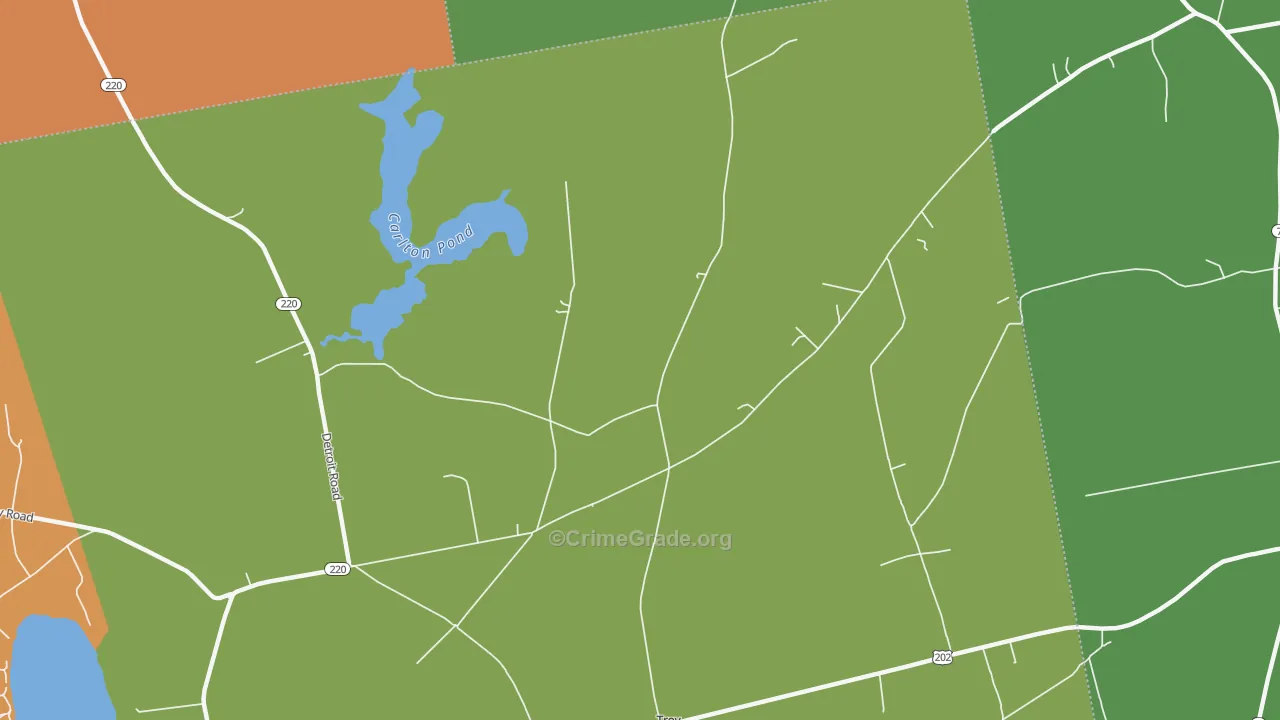 Troy Center, ME Map of Burglary Rates