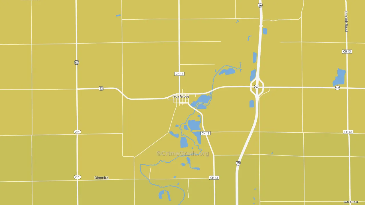 Troy Grove, IL Map of Burglary Rates