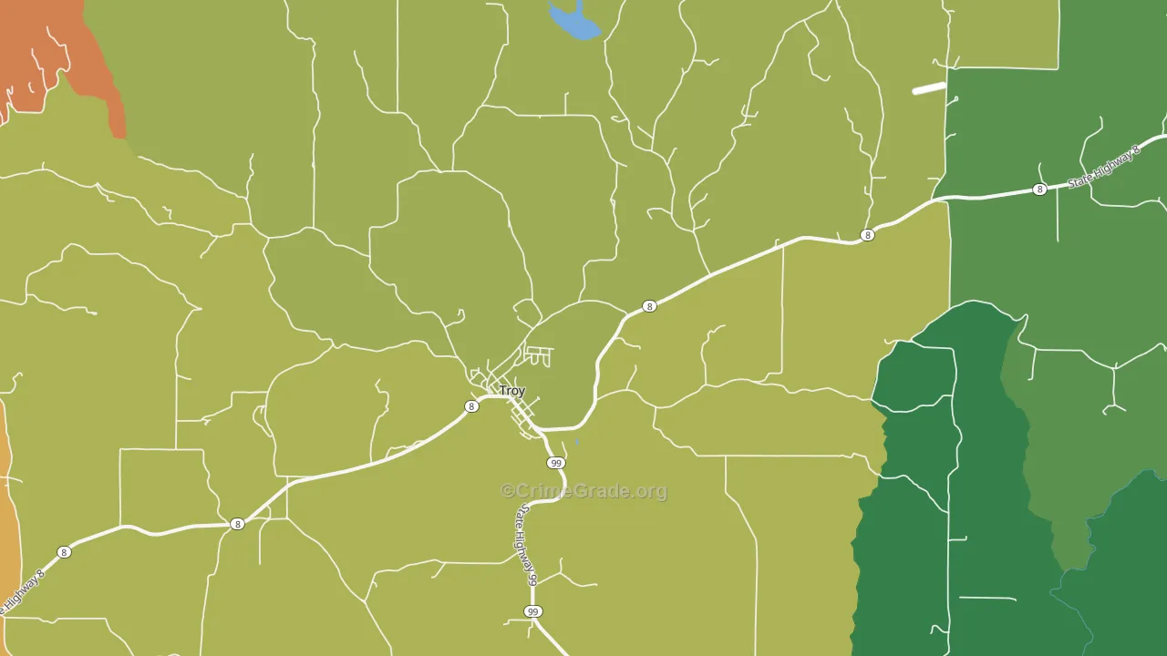 Troy, ID Map of Burglary Rates