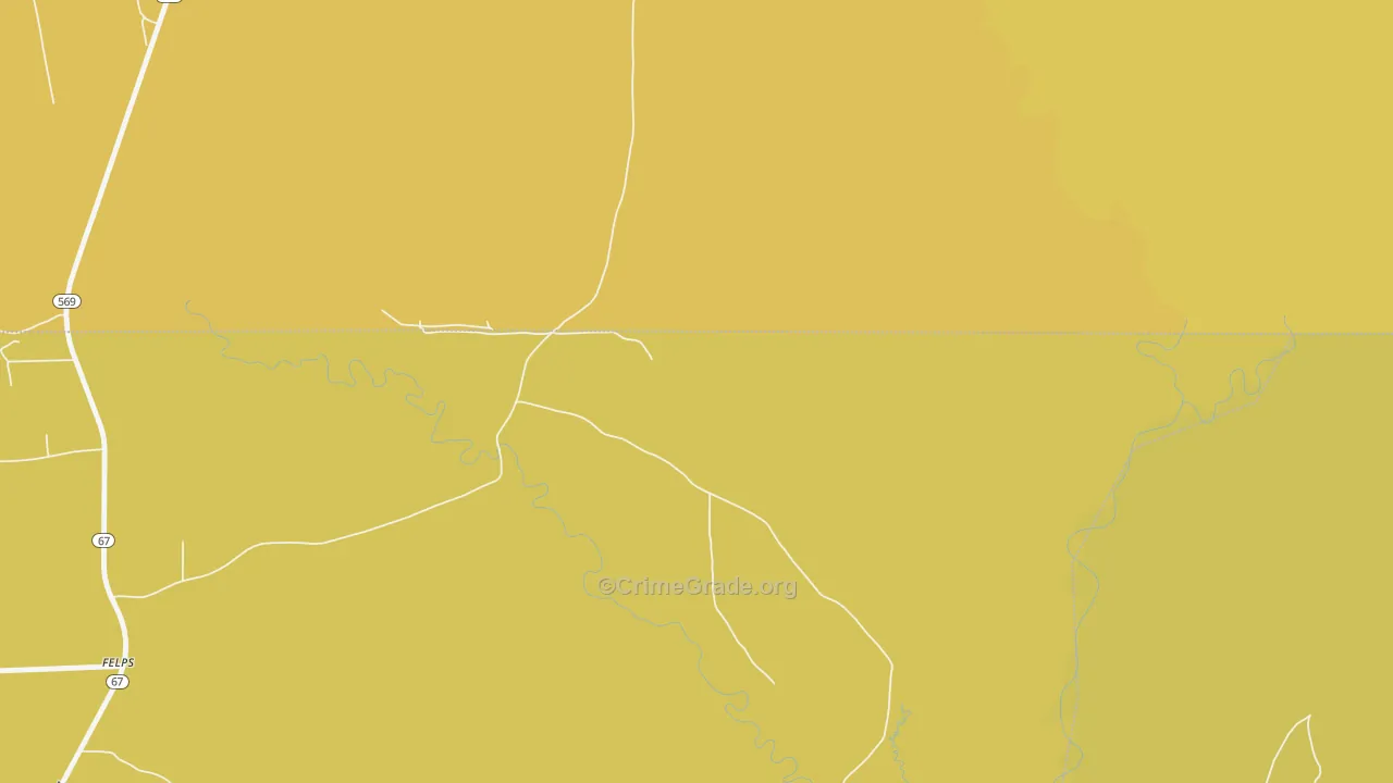 Troy, LA Map of Burglary Rates