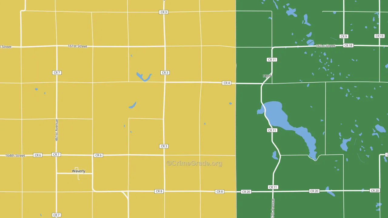 Troy, SD Map of Burglary Rates