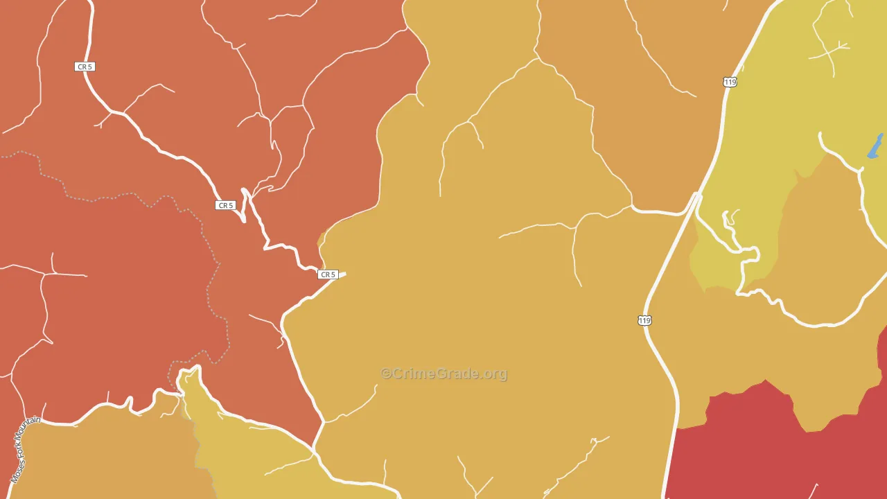 Troy Town, WV Map of Burglary Rates