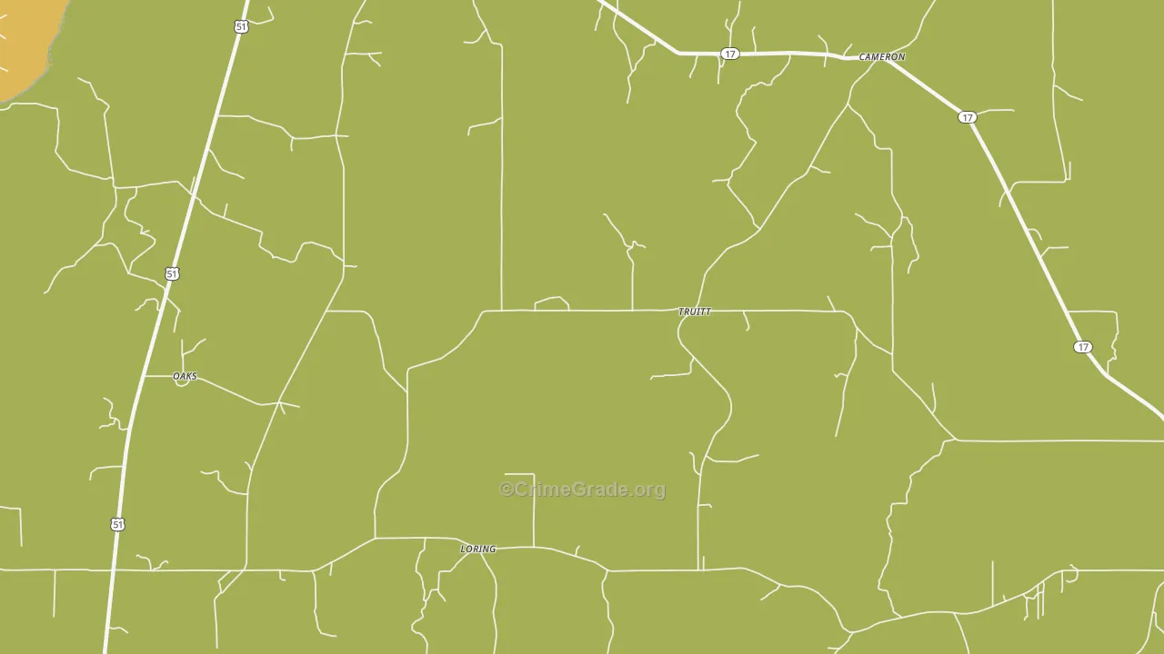 Truitt, MS Map of Burglary Rates