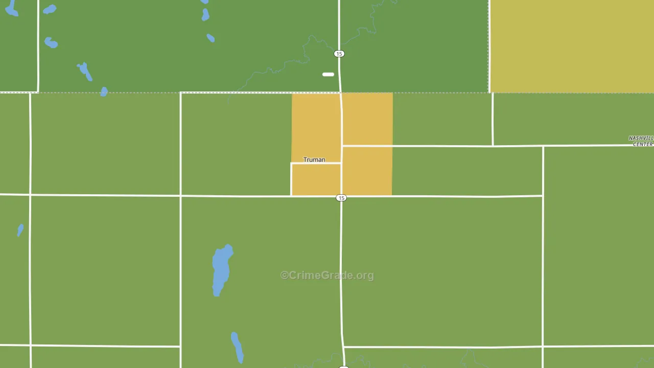 Truman, MN Map of Burglary Rates