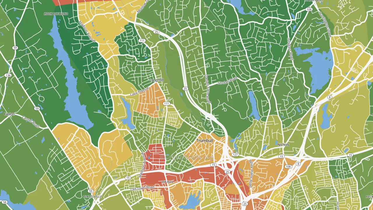 Trumbull, CT Map of Burglary Rates
