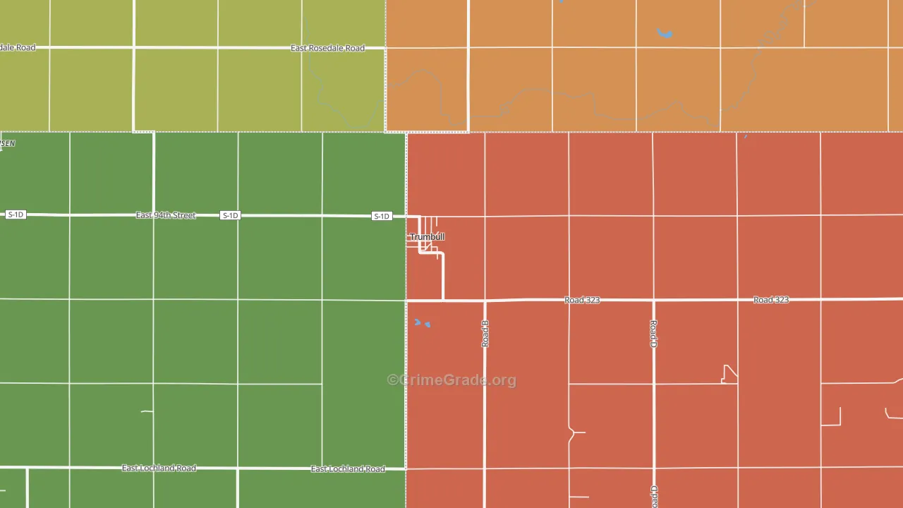 Trumbull, NE Map of Burglary Rates