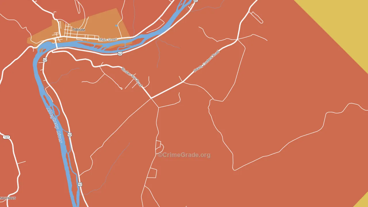 Trunkeyville, PA Map of Burglary Rates