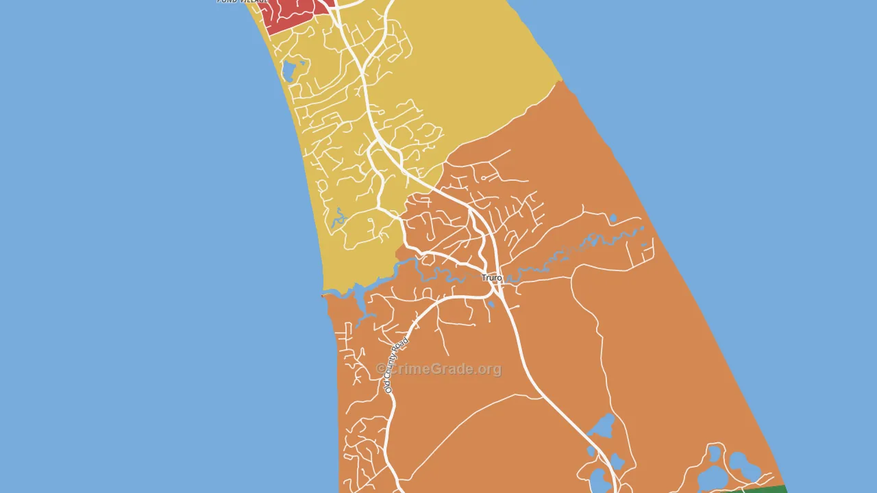 Truro, MA Map of Burglary Rates