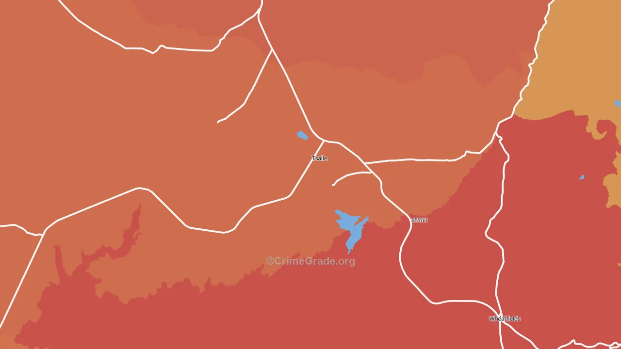 Tsaile, AZ Map of Burglary Rates