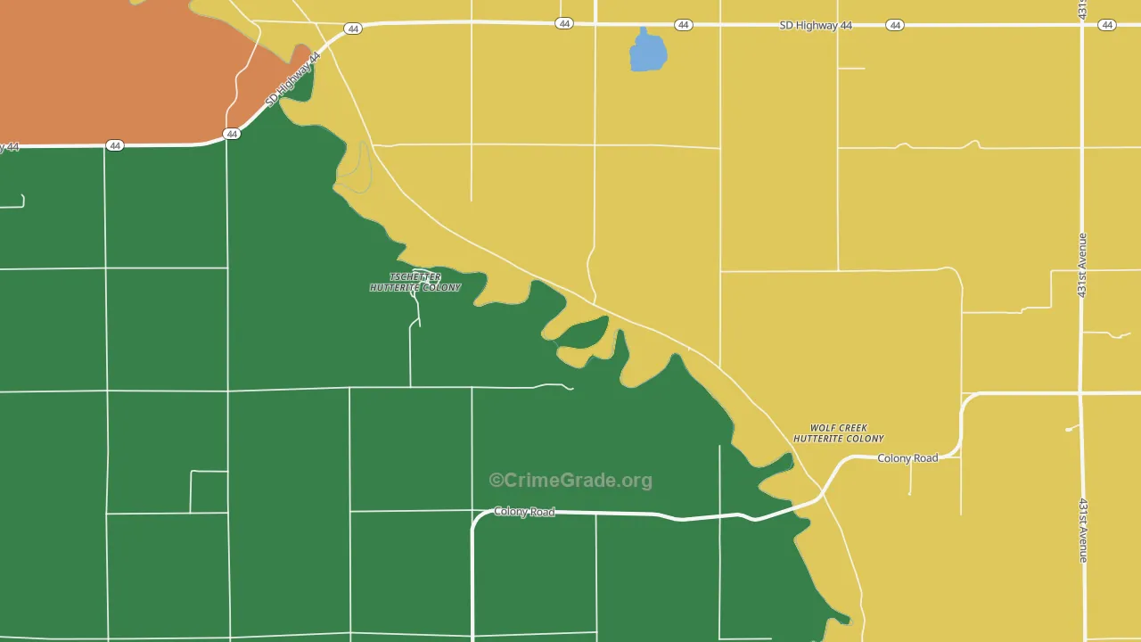 Tschetter Colony, SD Map of Burglary Rates