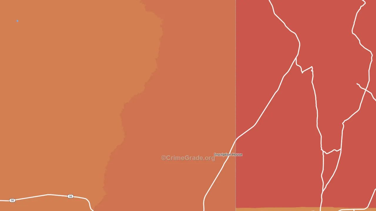 Tsegi, AZ Map of Burglary Rates