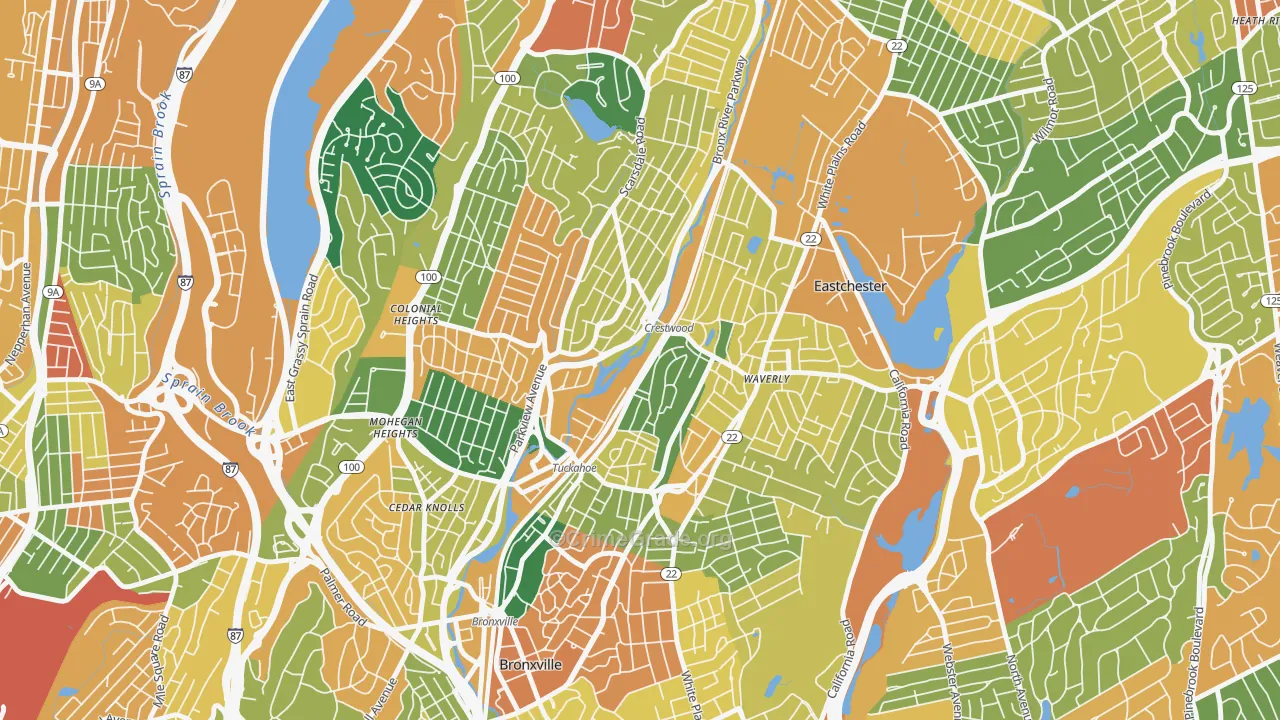 Tuckahoe, NY Map of Burglary Rates