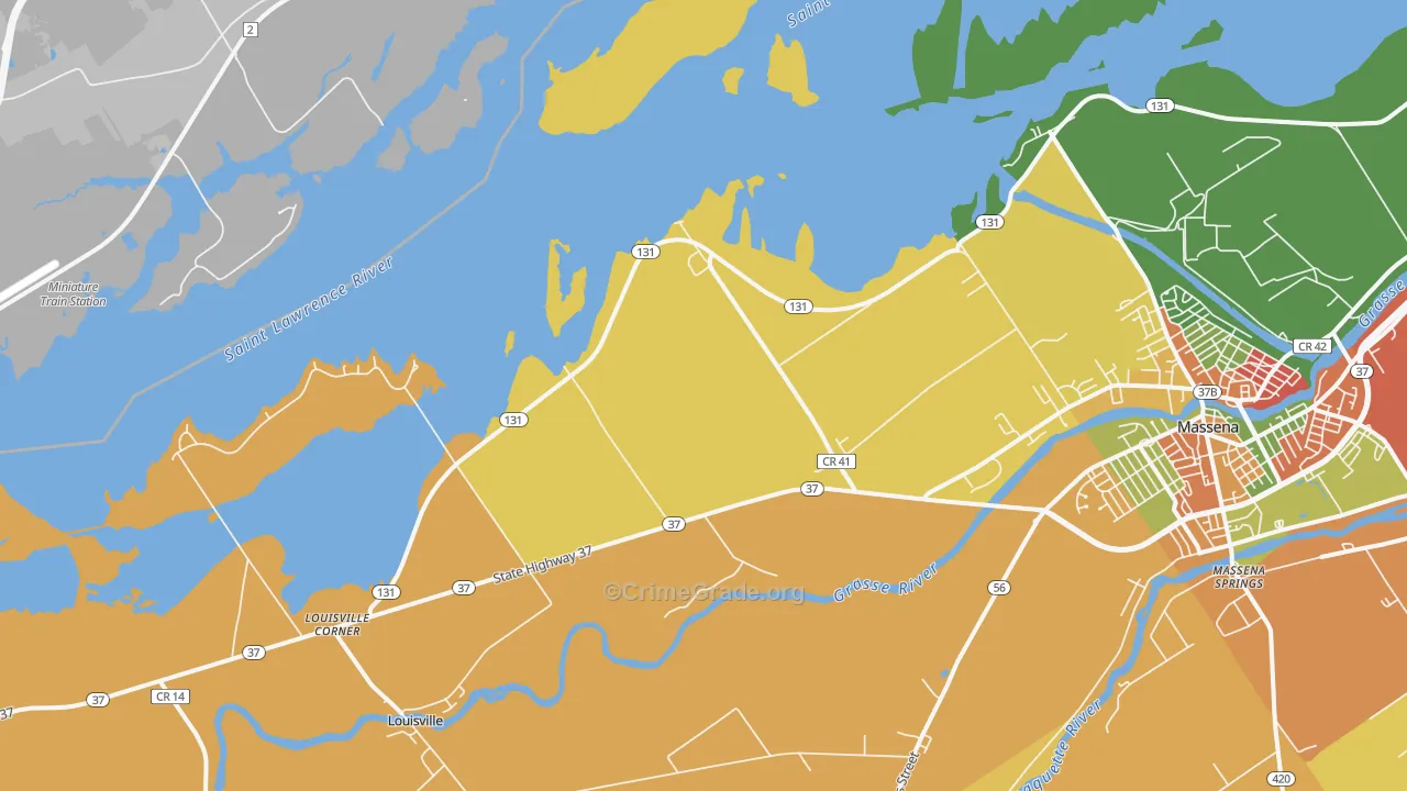 Tucker Terrace, NY Map of Burglary Rates