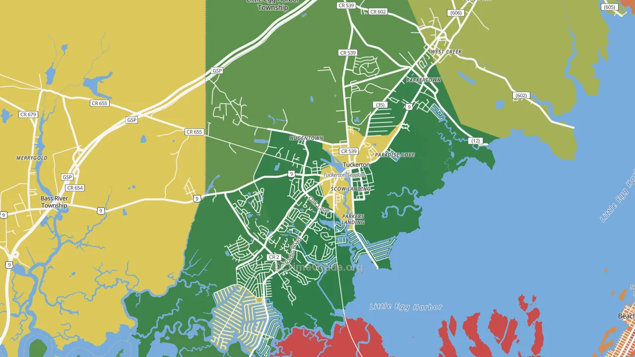 Tuckerton, NJ Map of Burglary Rates
