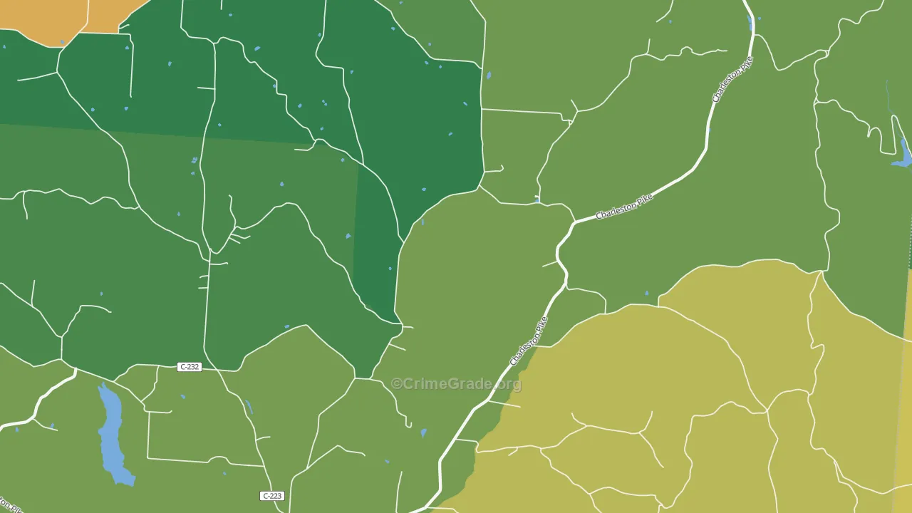 Tucson, OH Map of Burglary Rates