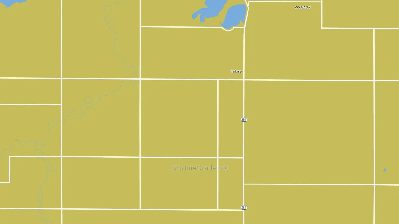 Tulare, SD Map of Burglary Rates
