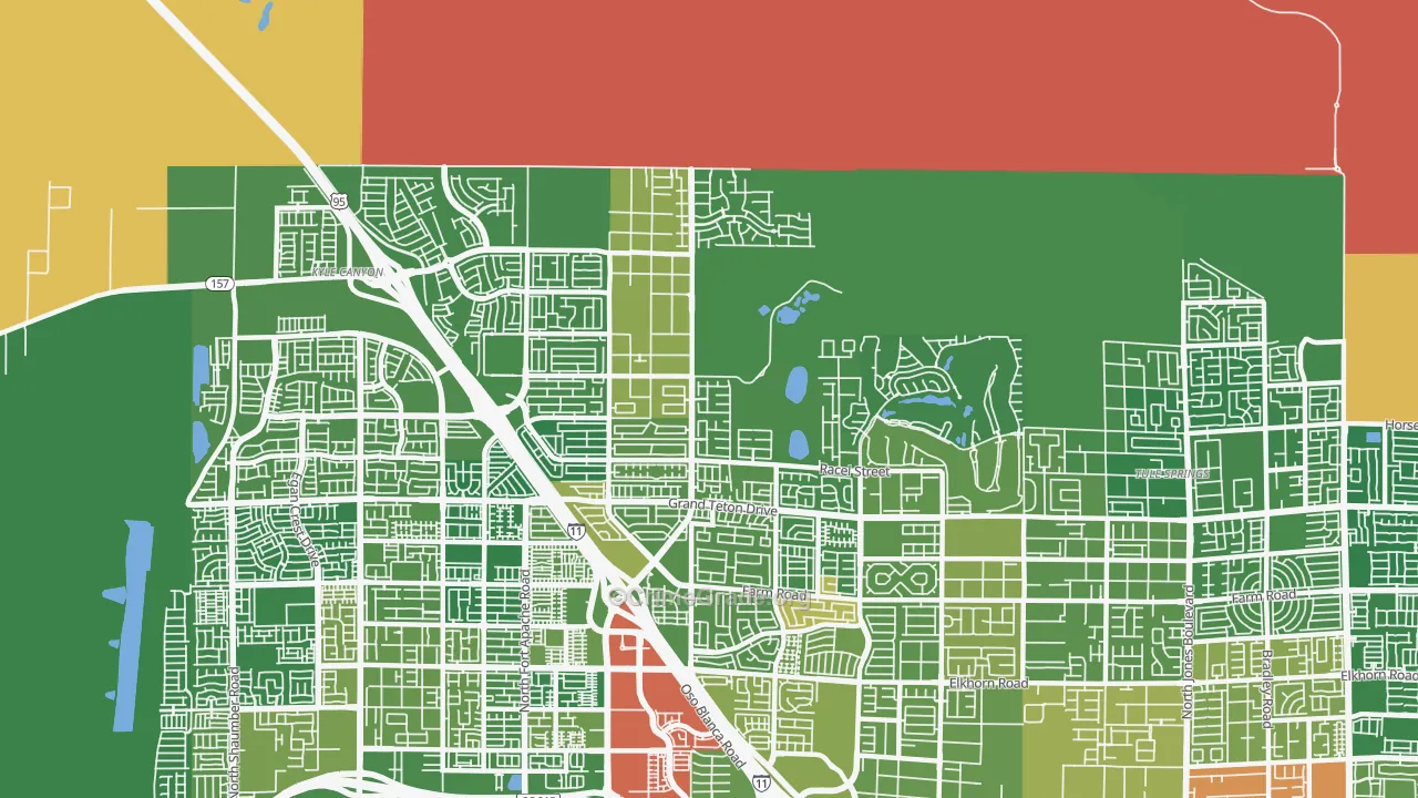 Tule Springs, Las Vegas, NV Map of Burglary Rates