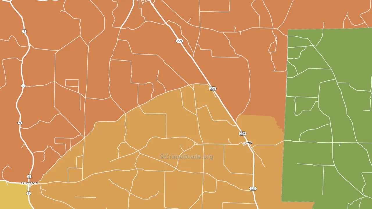 Tulip, AR Map of Burglary Rates