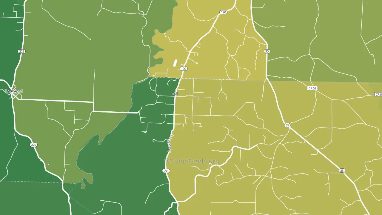 Tull, AR Map of Burglary Rates