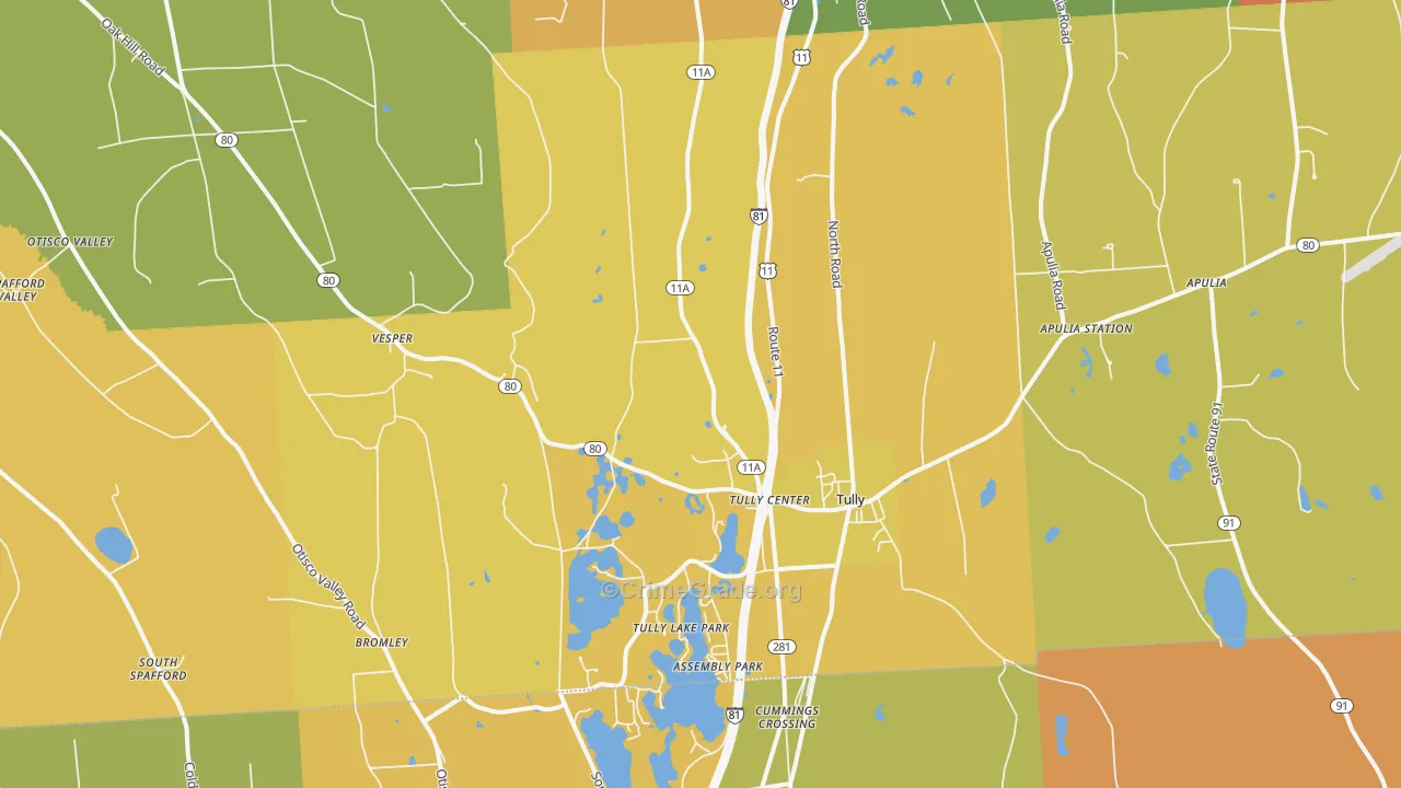 Tully, NY Map of Burglary Rates
