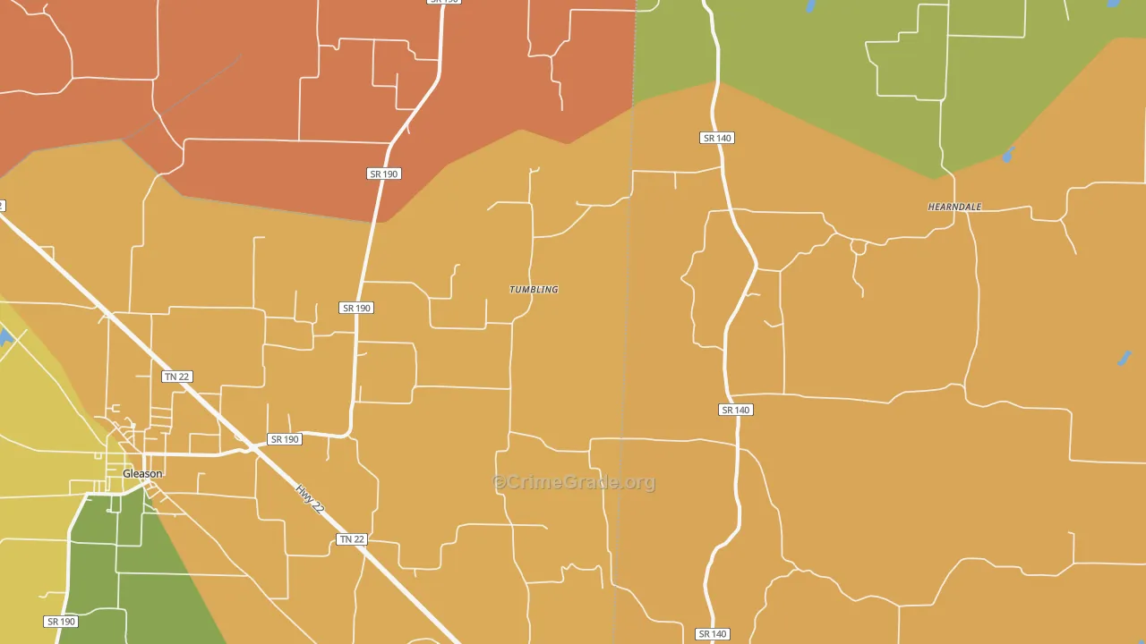 Tumbling, TN Map of Burglary Rates