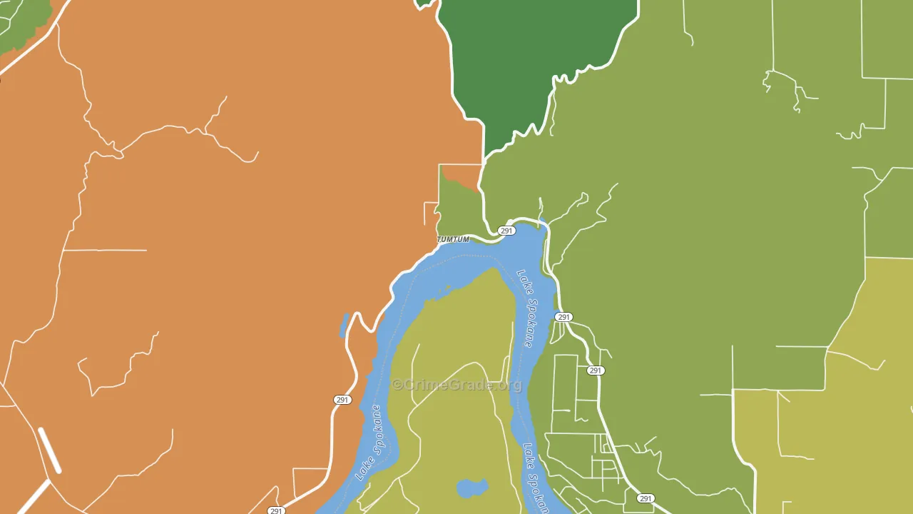 Tumtum, WA Map of Burglary Rates