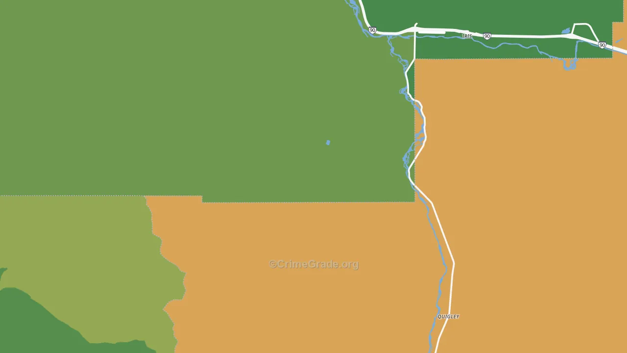 Turah, MT Map of Burglary Rates