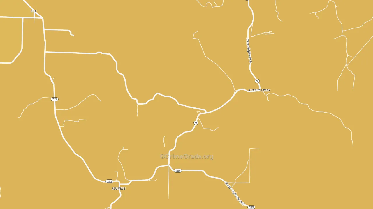 Turkey Creek, AR Map of Burglary Rates