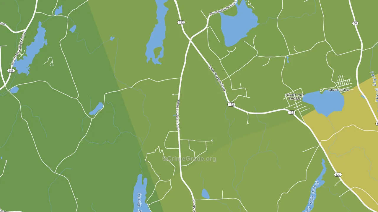 Turkey Hill Shores, MA Map of Burglary Rates