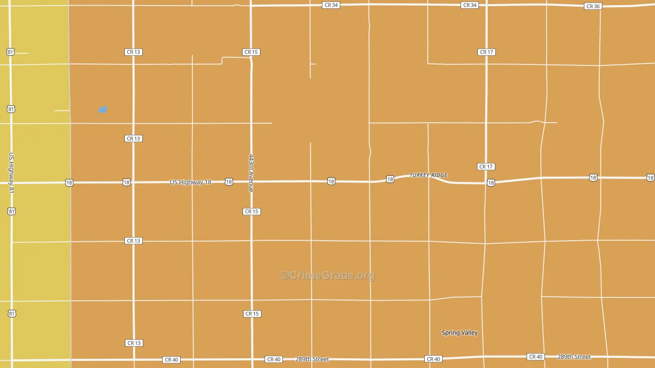 Turkey Ridge, SD Map of Burglary Rates